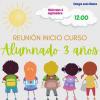 Reunión inicio de curso - Alumnado de 3 años